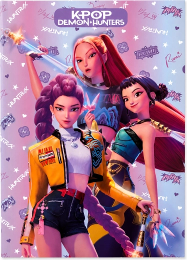 Cuaderno escolar rayado KPop Demon Hunters A4 50 páginas morado