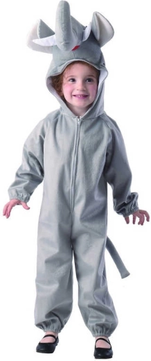 Disfraz de carnaval de elefante para niños XS (92–104 cm)
