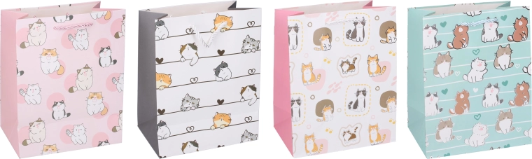Bolsa de regalo M con gatitos 26 × 32 × 10 cm