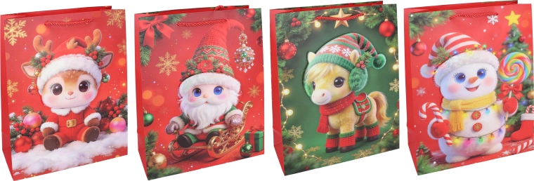 Bolsa de regalo navideña tamaño L - 1 unidad