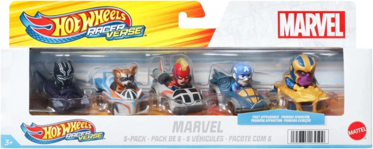 Hot Wheels RacerVerse Marvel – pack de cinco cochecitos metálicos
