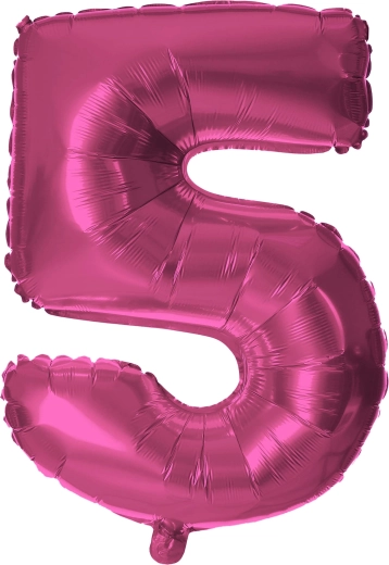Globo de foil con forma de número 5 rosa 30 cm TORO