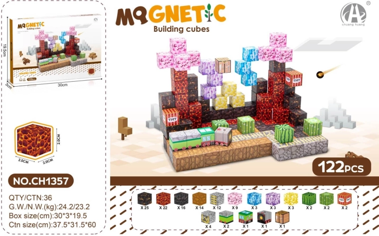 Juego de cubos magnéticos 3D de 122 piezas