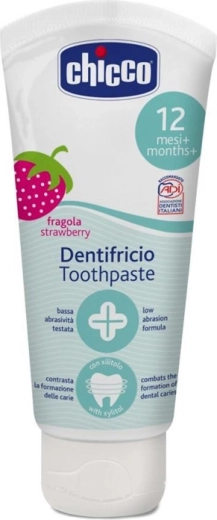 Chicco pasta dental infantil fresa sin flúor 50 ml (12m+)