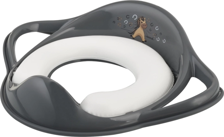 Reductor blando para WC Maltex con asas Caballito Minimal Steel Grey
