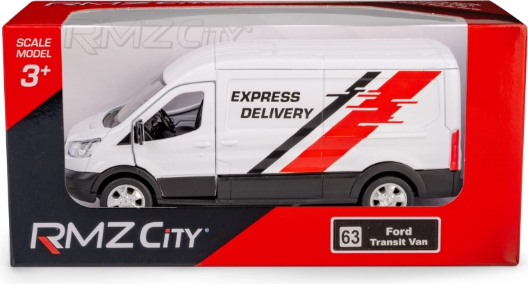 Modelo metálico de furgoneta Ford Transit 2018 1:43 con mecanismo de retroceso