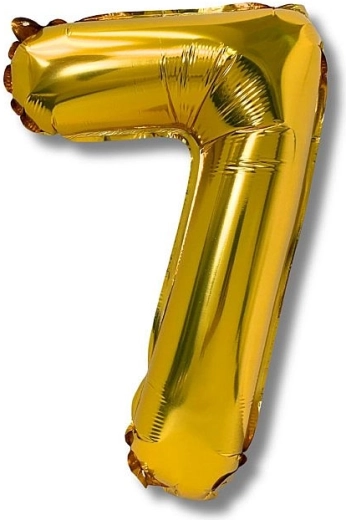 Globo de foil número 7, 40 cm, dorado
