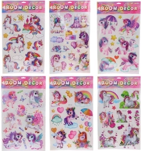 Decoración de pared autoadhesiva con motivo de unicornios