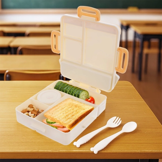 Espacio dividido para una merienda bien organizada
