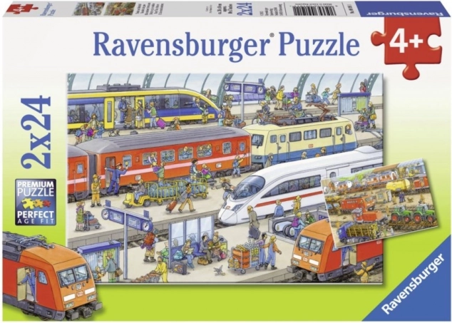 Puzzle Estación de tren concurrida 2x24 piezas Ravensburger