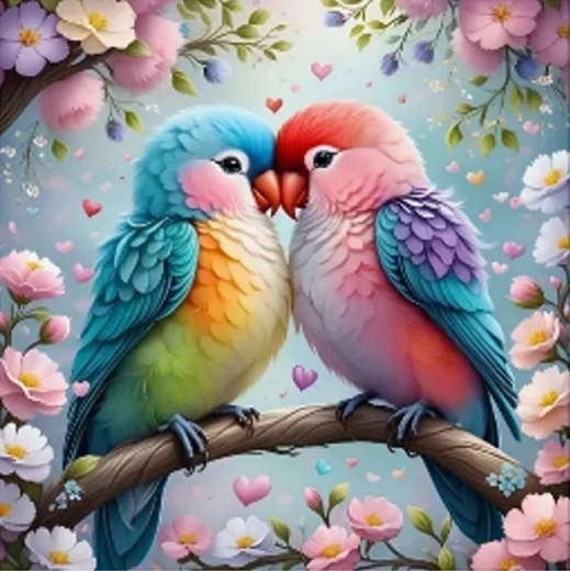 Mosaico de diamantes - Pájaros coloridos