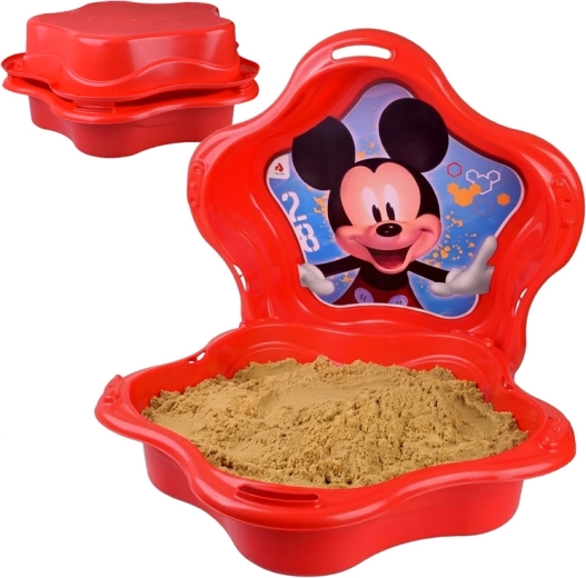 arenero de plástico con forma de concha 2 en 1 con motivo de MICKEY MOUSE – se puede cerrar, también como piscina pequeña
