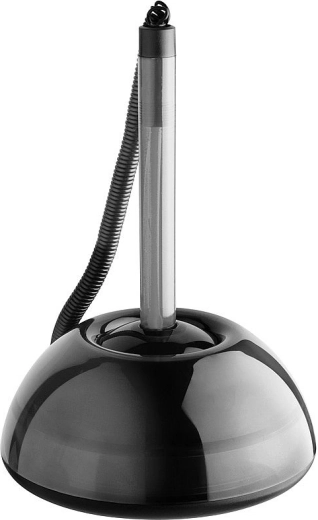 Bolígrafo con base ICO Lux, negro transparente