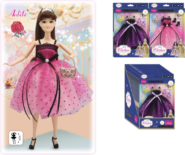Vestido clásico de princesa para muñeca de 30 cm