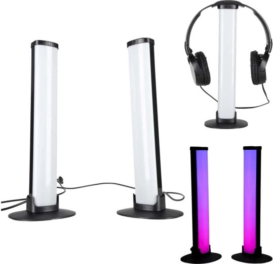 Columnas luminosas LED RGB de escritorio para gaming con mando a distancia (2 uds)