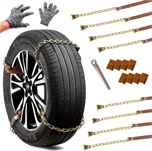 Cadenas de nieve: bandas antideslizantes para neumáticos, set de 8 uds.