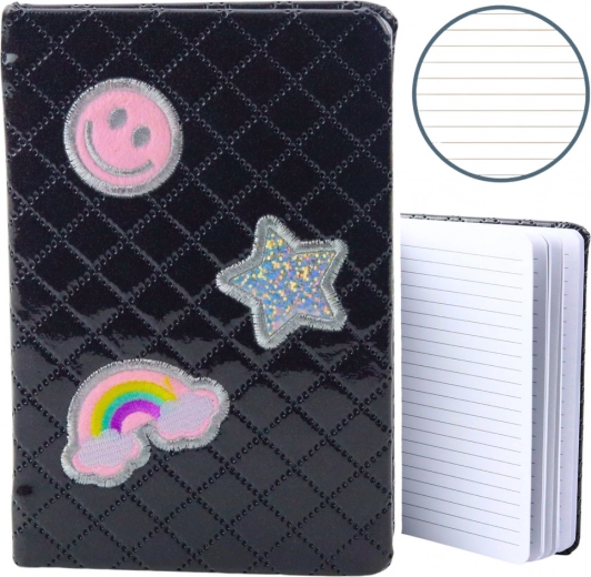 Cuaderno con parches negro B6 80 páginas