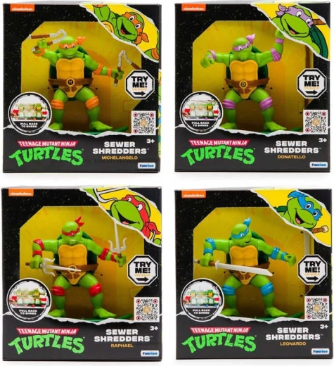 Figura de acción de Tortugas Ninja Sewer Shredders en monopatín con retroceso - 1 pieza