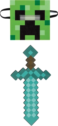 Minecraft set: máscara y espada de espuma Creeper