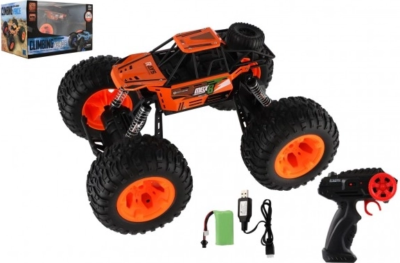 Coche RC todoterreno 2,4 GHz de plástico 32 cm con batería recargable – Naranja