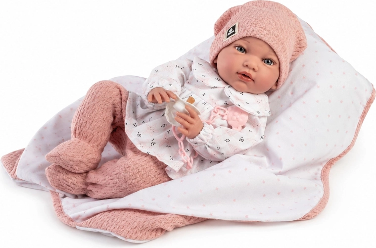 Guca Ada muñeca bebé realista con peso, sonidos y cuerpo de tela suave, 42 cm