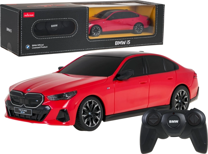 Coche teledirigido BMW i5 RASTAR rojo a escala 1:24