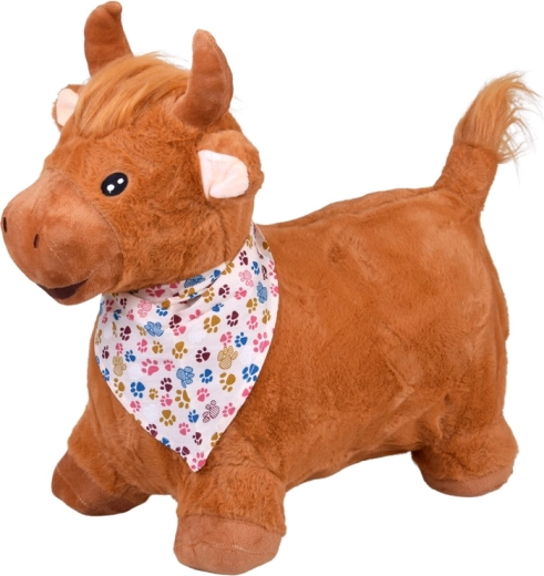 Toro saltarín inflable de peluche con pañuelo y bomba
