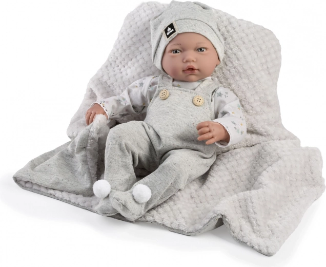Muñeco bebé realista Liam con sonidos y cuerpo suave - 38 cm