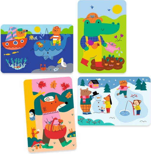 Cuatro estaciones en escenas adorables