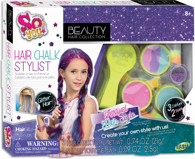 Tasia aros de colores para el pelo con purpurina