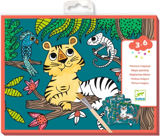 Djeco láminas para colorear con agua en la jungla - 1 unidad