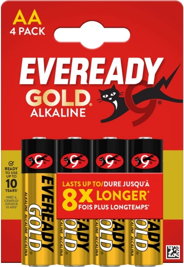 Pilas alcalinas AA ENERGIZER Eveready Gold, 4 uds.