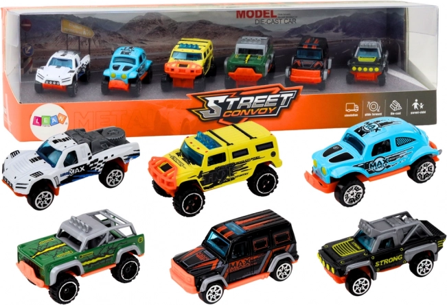Conjunto de coches todoterreno metálicos 1:64, set de 6 piezas