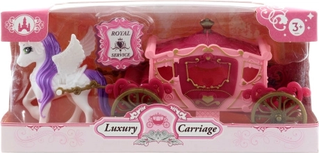 Poni de plástico con carruaje para niños