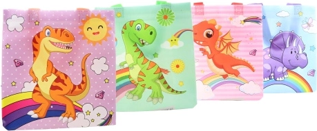 Bolsa de regalo con motivo de dinosaurio, de plástico, 22 × 23 × 11 cm