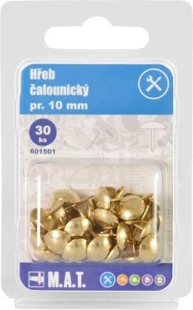 Clavos para tapicería de latón diámetro 10 mm, 30 uds