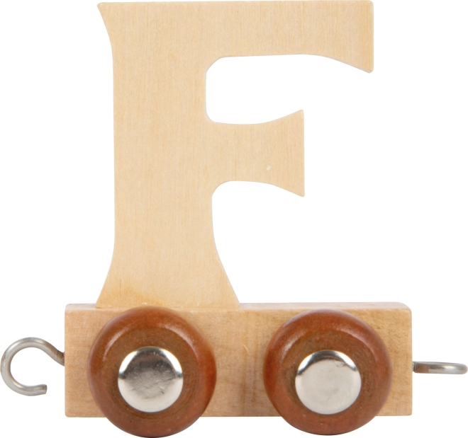 Vagón de tren de madera con la letra – F