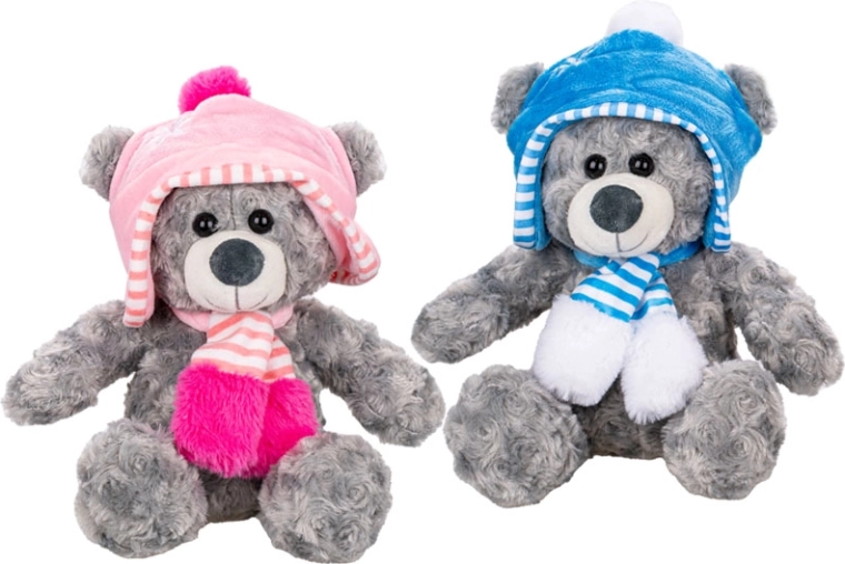 Osito de peluche sentado con gorro 26,5 cm