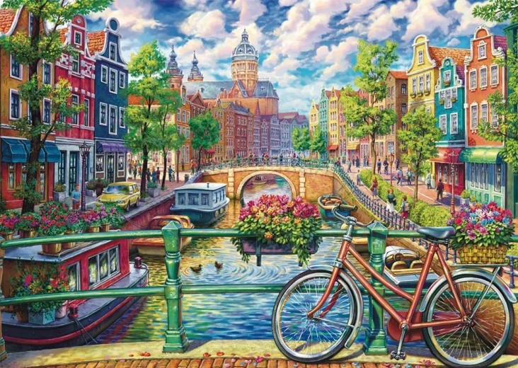 Puzle Encanto del canal de Ámsterdam 1000 piezas SCHMIDT