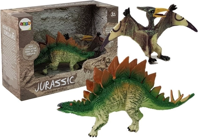 Set de juguetes Dinosaurio Stegosaurus y Pteranodon