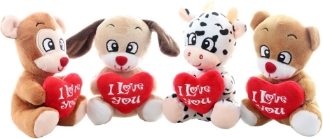 Animalito de peluche con corazoncito 14 cm