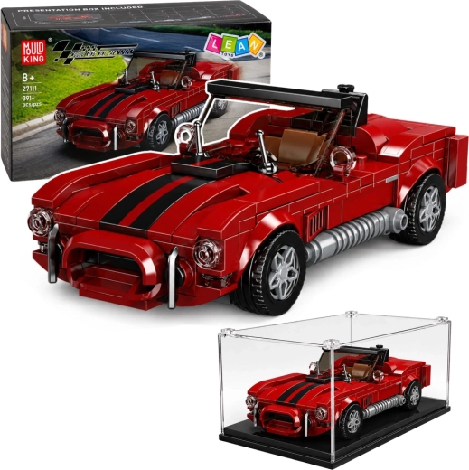 Kit de construcción S.Cobra – coche deportivo clásico rojo con vitrina (391 piezas)