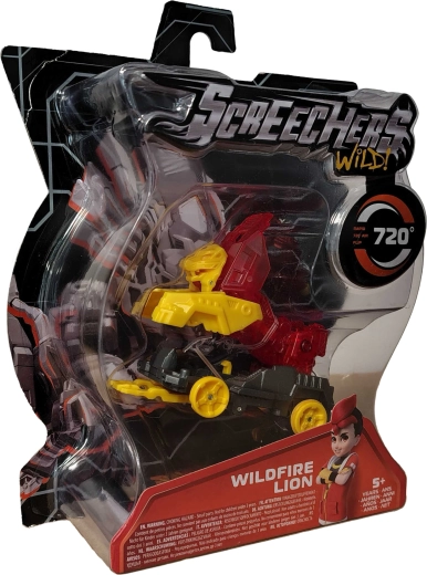 Screechers Wild vehículo transformable Wildlife Lion – león rojo