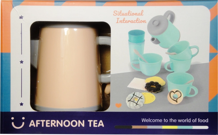 Juego de té infantil: set de cocina de plástico para jugar a las casitas