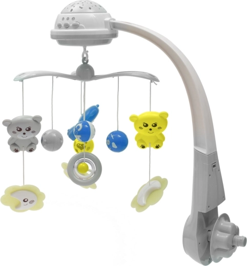 Móvil para cuna con proyector de luz Baby Mix gris