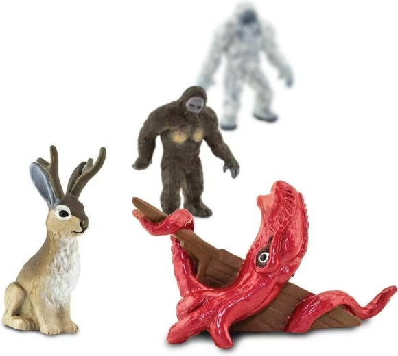 Mini figuras detalladas de críptidos para juego imaginativo