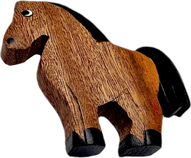 Imán de madera caballo – decoración artesanal de madera natural