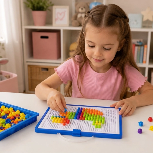 Creación de imágenes con clavijas de colores