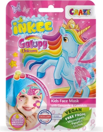 Mascarilla facial de tela Inkee Unicornio Galupy