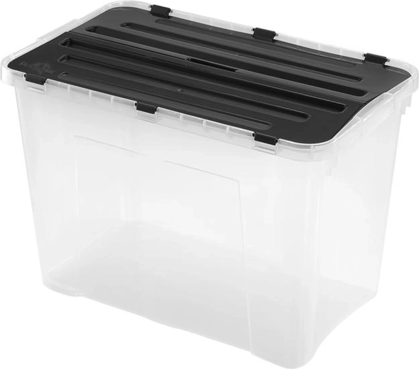 Caja de almacenamiento de plástico con tapa HEIDRUN Classic 60 l